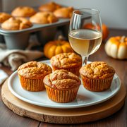 Autumn in a Bite: Pumpkin Muffins Meet Via Caritatis White Wine